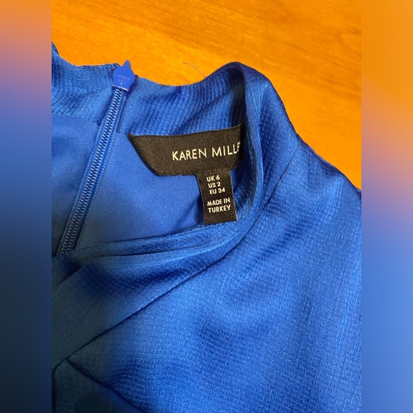 Like New Karen Millen Blue Structured Blouse - Picture 2 of 3